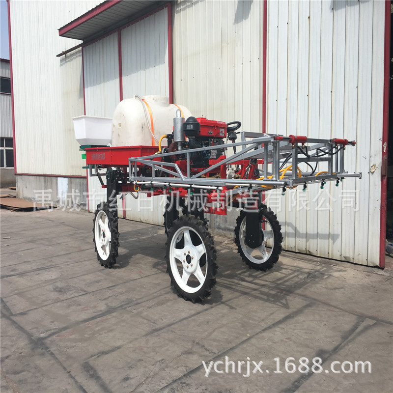 自走式自动喷杆打药撒肥一体机 宽喷幅 大容量 生产喷药机