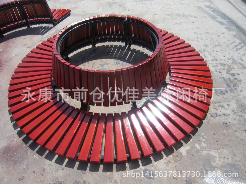 供应圆形防腐木围树椅子 靠背公园椅子 户外椅子