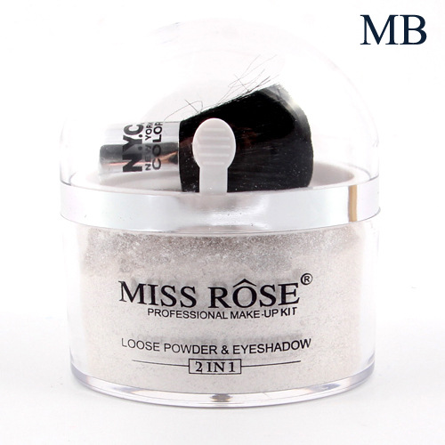 Mineral em pó à Prova Água-controle de Óleo Iluminar o Rosto de Maquiagem pó com Pincel de Corretivo Miss Rose Solto Foundation Creme Bronzer d' 18 À Prova D' Água-Controle de Óleo Iluminar o Rosto de Maquiagem