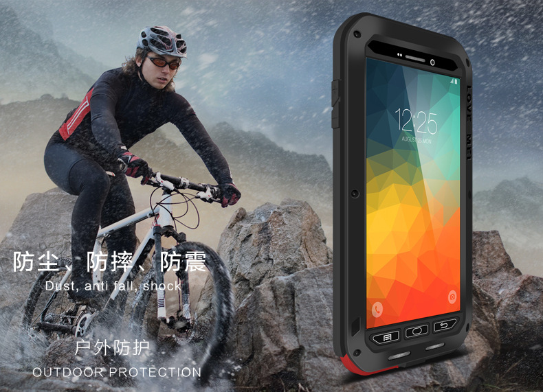 LOVE MEI Powerful Water Resistant Shockproof Aluminum Metal Heavy Duty Case Cover for Samsung Galaxy Note 5