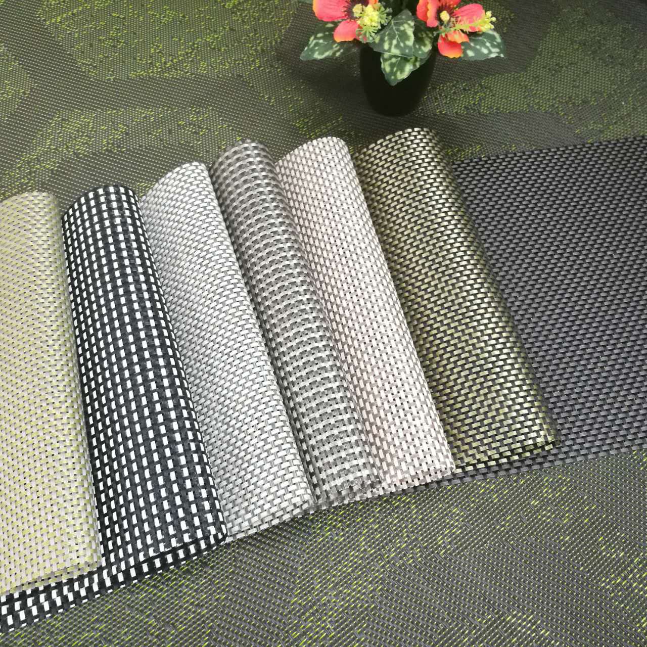 2020新款特斯林餐垫PVC环保酒店西餐垫 创意隔热垫杯垫定制批发详情图6