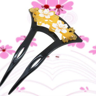 Factory Direct sales Sky cherry white flower head accessories ancient style acrylic U-shaped hairpin for bride