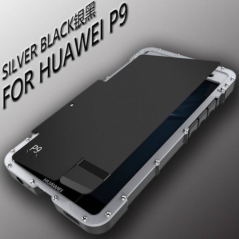 Armor King Iron Man Luxury Shockproof Stainless Steel Aluminum Metal Flip Case Cover for Huawei P9