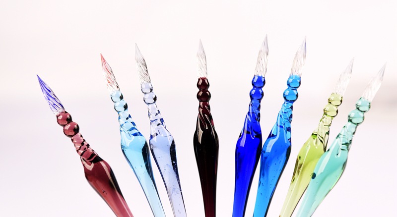 Creativo de cristal DIP pluma de color sólido firma de cristal pluma espiral patrón plumín regalo de negocios regalo creativo de la novedad