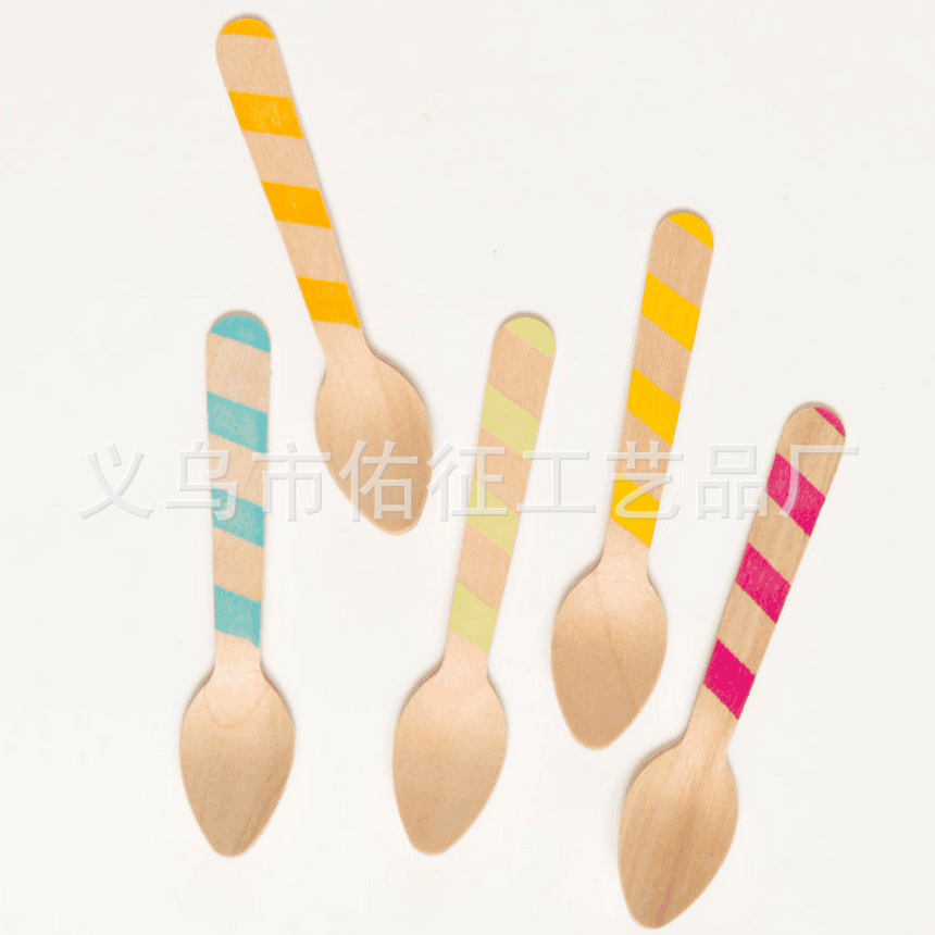 Wood Ice Cream Spoons disposable ice cream Wooden spoon woodiness tableware Western Dessert
