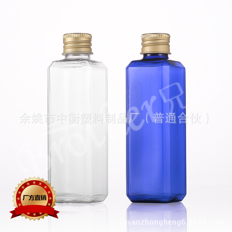 100ml方瓶配亚金铝盖带内塞 化妆品包装纯露水乳液分装pet空瓶子