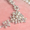 Accessory for bride from pearl, necklace, earrings, set, elite chain for key bag , bright catchy style