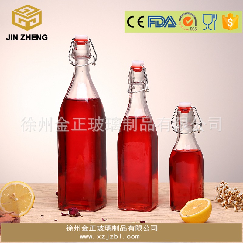 厂家现货无铅日用酵素瓶透明玻璃油瓶果汁瓶自酿葡萄酒瓶