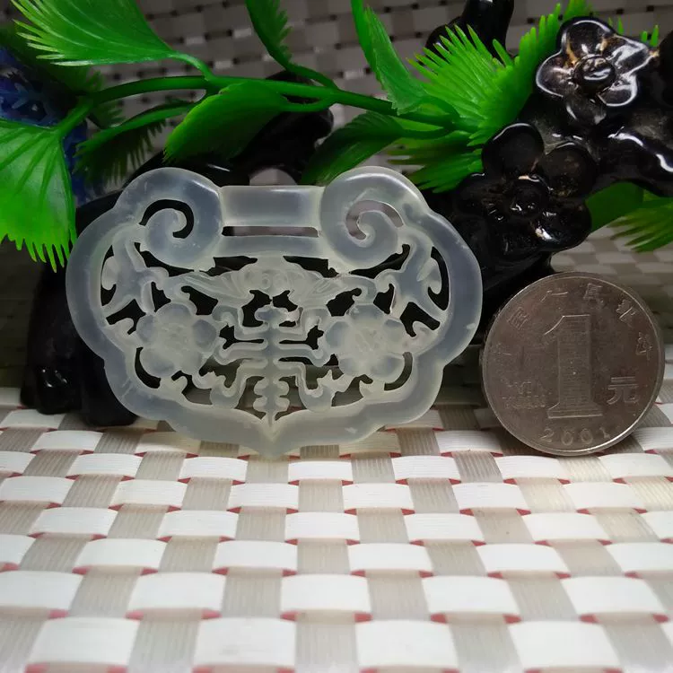 Natural ore jade, pendant, wholesale, longevity lock