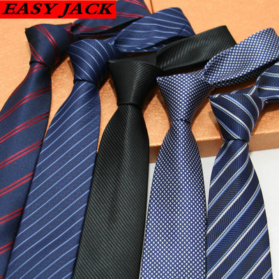 necktie formal wear business affairs 7cm stripe Occupation Narrow version leisure time Black Tie Korean Edition England Claret goods in stock