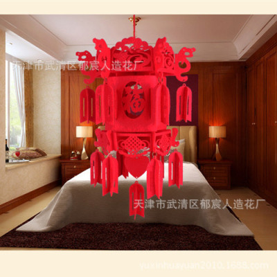 春节灯笼 加厚无仿布灯笼 新房布置创意毛毡工艺灯笼批发 宫灯|ms