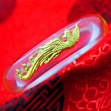 足金龙凤手镯 镶黄金批发晶美金龙凤手镯龙凤呈祥手镯