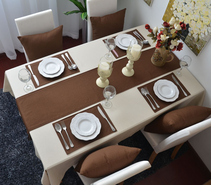 速卖通热卖 咖色桌布 欧式多用防尘台布 一件代发