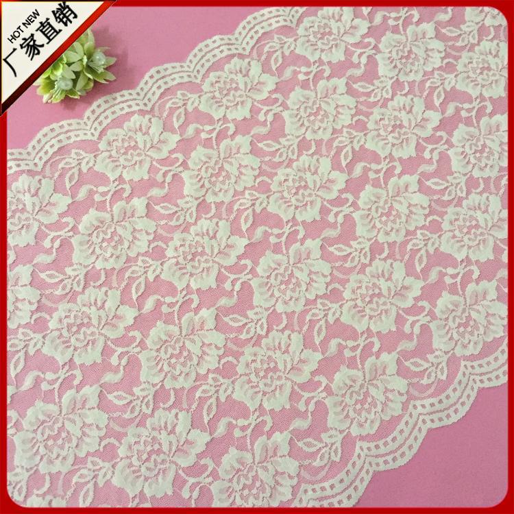 厂家直供33cm弹力蕾丝花边 锦氨蕾丝大边 服装内衣辅料花边 现货