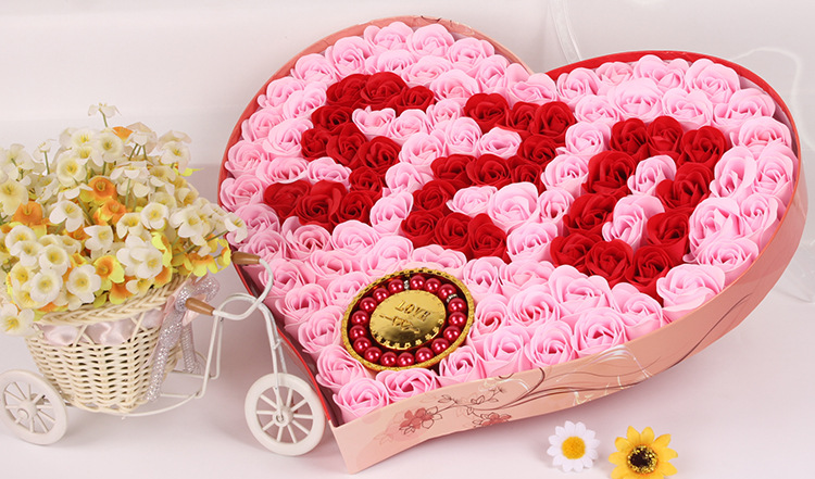 Creative Valentine's Day Soap Rose Soap Flower Gift Box Birthday Gift For Girlfriend Wholesale display picture 11