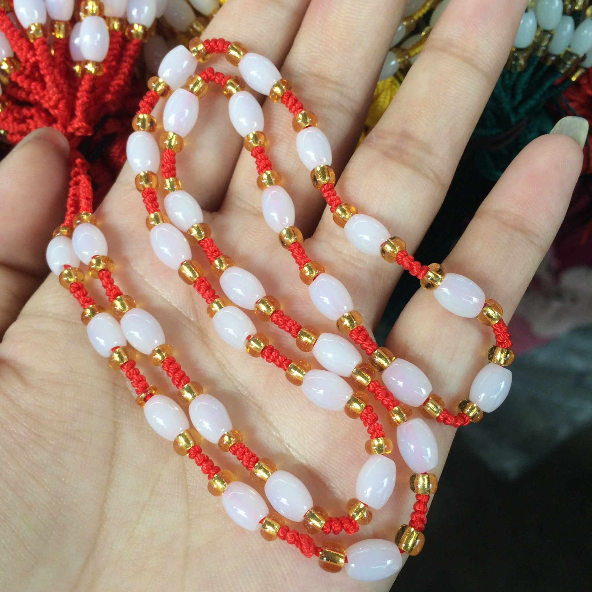 Woven necklace cord jade from pearl, pendant, strap, DIY
