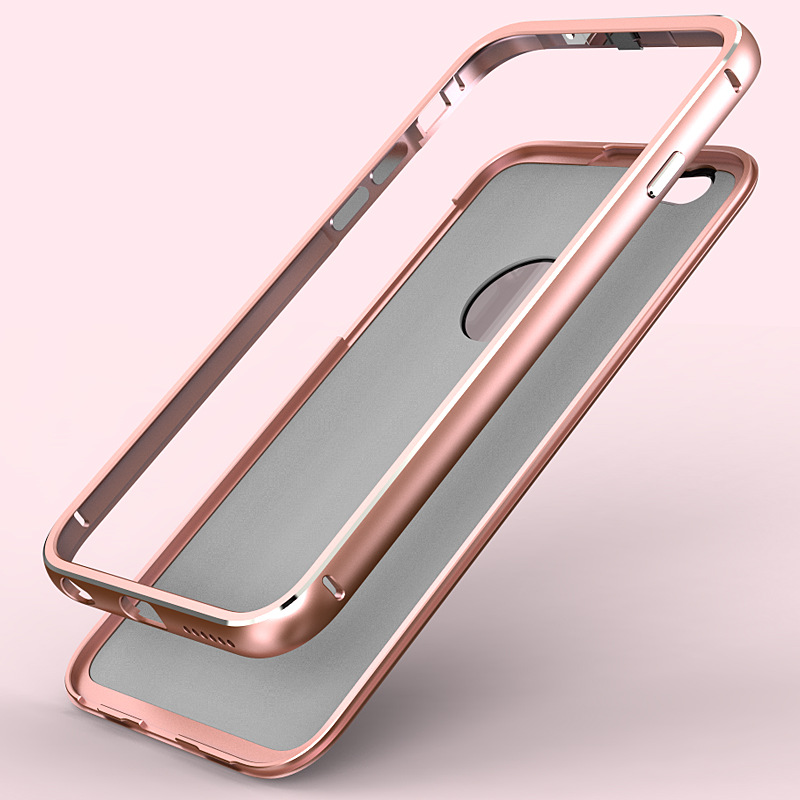 Luphie Aircraft Aluminum Metal Frame 9H Tempered Glass Back Cover Case for Apple iPhone 6S Plus