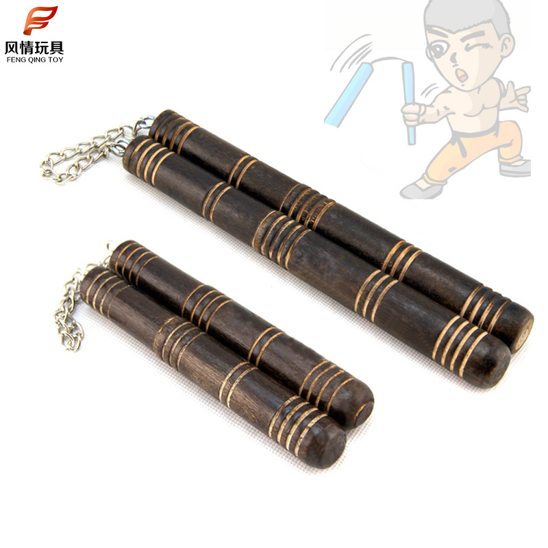 Large Two sticks outdoors motion Toys children tradition Reminiscence Nunchakus wooden  Toys wholesale
