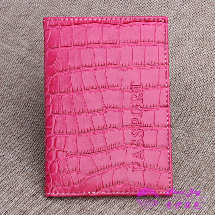 Passport case, polyurethane crocodile print, protective passport cover, 11 colors, 14.2×9.8×0.5 cm