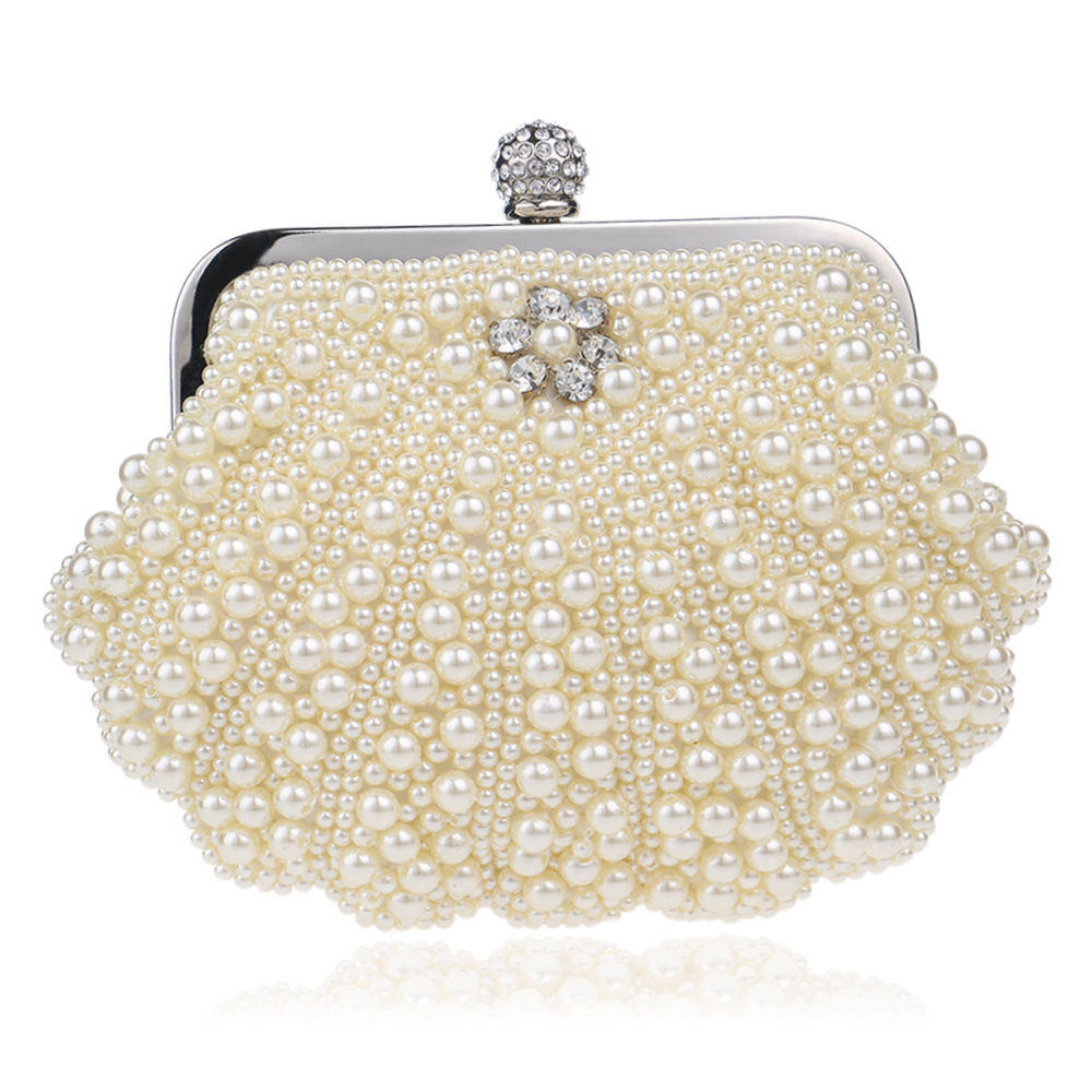 Hot Beaded Evening Bag Female Fashion Pearl Banquet Bag Evening Dress Handbag display picture 16