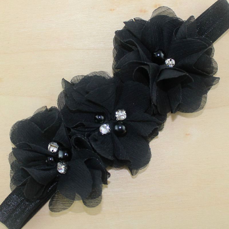 Fashion Flower Cloth Inlay Rhinestones Hair Band 1 Piece display picture 10