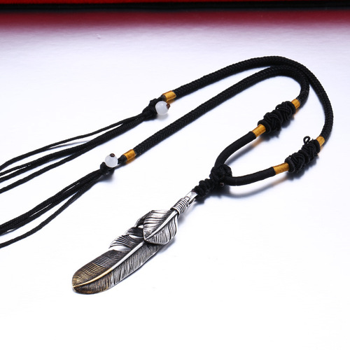 beier retro popular jewelry wholesale titanium steel electroplated Goro Takahashi feather pendant for men and women BP8-174