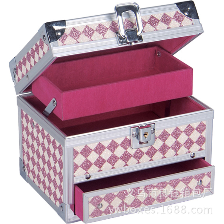 义乌厂家批发高档首饰盒 韩国首饰盒  内为绒布珠宝盒 化妆盒