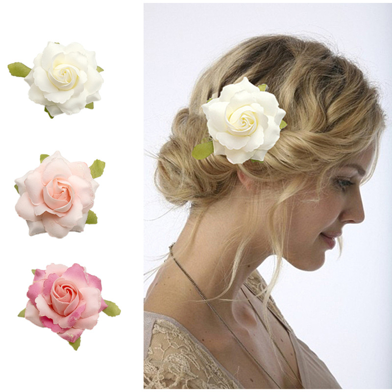 10g Weight Hair Clip Hair Accessories Type 1 Piece Quantity Wedding Occasion Fashion Flower Cloth Hair Clip 1 Piece
