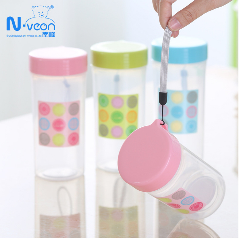 便攜健身運動塑料水杯 韓版夏季清新簡約水瓶 學生透明磨砂水杯