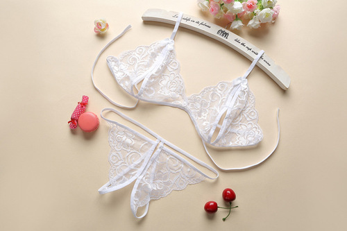 Wholesale supply of sexy underwear set, three-point style, open-flap sexy three-point style C06
