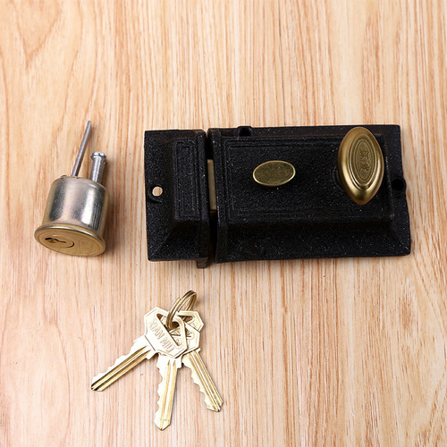 [Direct supply from the manufacturer] Old-fashioned two-safe pin pin door lock/bull head lock double safety lock exterior door lock 6140
