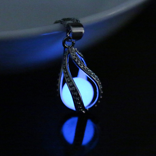 Hollow Love Wandering Pendant Luminous Pendant Wholesale Spiral Openable Hollow Necklace Luminous Pearl Pendant Moonstone