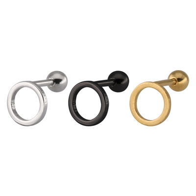 韩国韩版钛钢小圆圈耳钉耳环穿刺饰品流行简约厂家直销一件代发