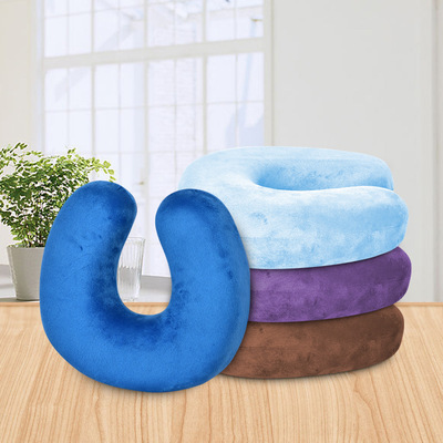 隐形拉链水晶超柔太空记忆棉车载办公休闲用U形护颈枕|ms