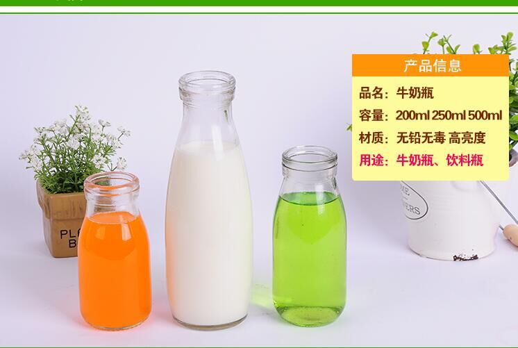 牛奶瓶厂家直销高玻璃酸奶瓶牛奶杯含盖子量大从优