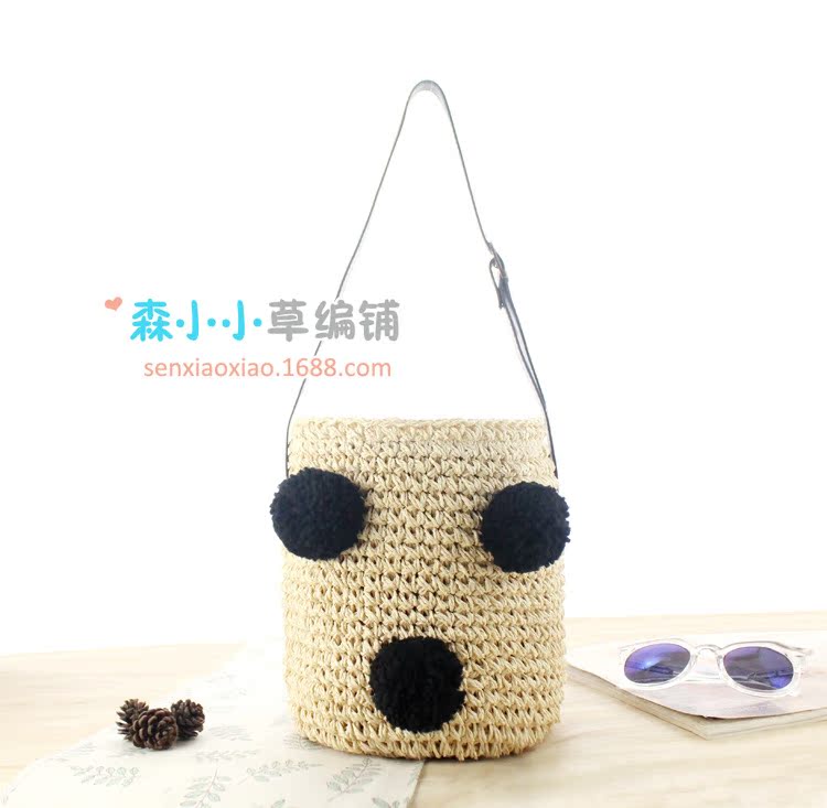 New Three-dimensional Cherry Ball Straw Woven One Shoulder Bag Wholesale Nihaojewelry display picture 8