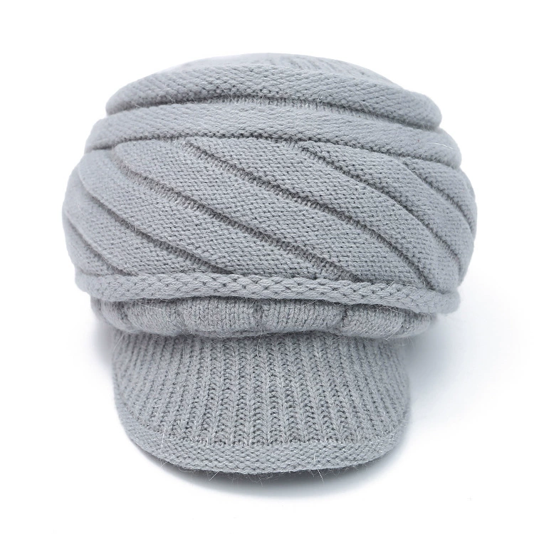 Стильный вязанный берет теплый, корейский стиль, оптом