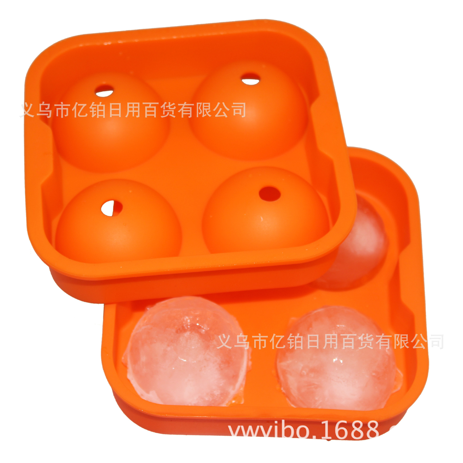 水信玄饼模具 威士忌XO4孔冰格硅胶四连圆形冰格 硅胶4孔冰球模|ms