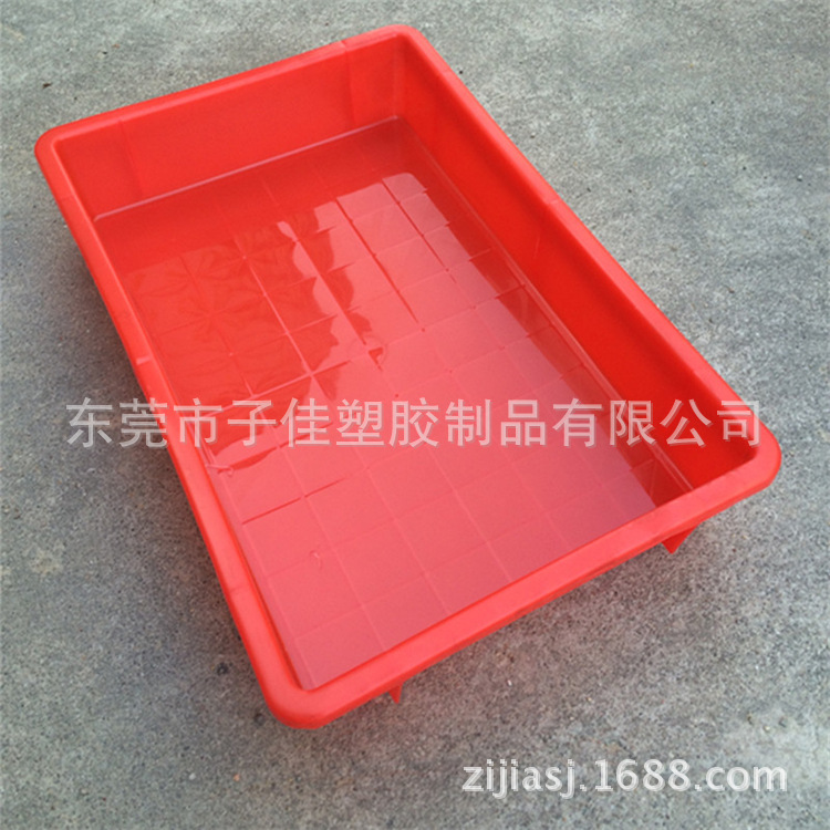 江西蓝色长方形塑胶浅盘 养殖塑料方盘340*255*30