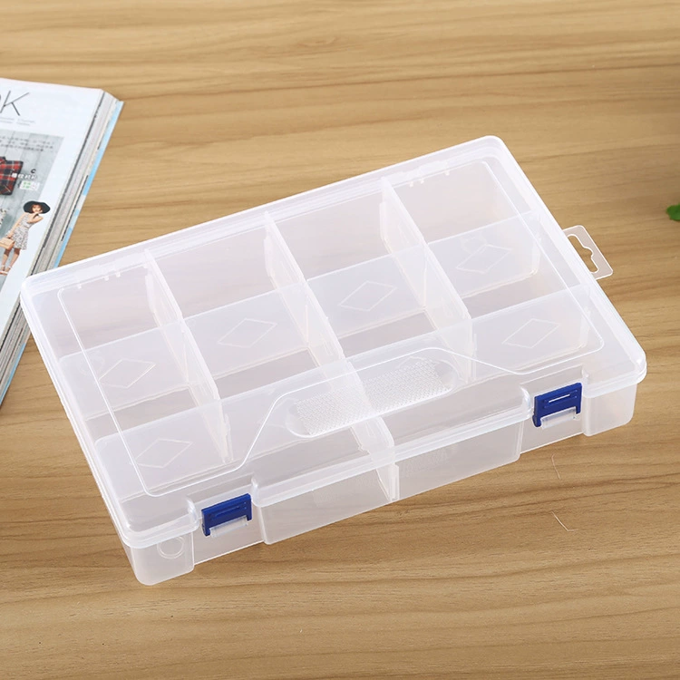 Storage box, beads, transparent plastic big accessories, increased thickness, 10 cells