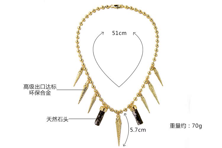Hip Hop Fashion Personality Rivets Necklace Men's And Women's Same Style Punk Necklace European And American Sweet Cool Style Clavicle Chain Wholesale Fashion display picture 1