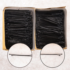 Black hairpin for studio use, one-character hair clip, round head and flat head, 5.6cm, 3.5, 2-piece set, hair accessory clip