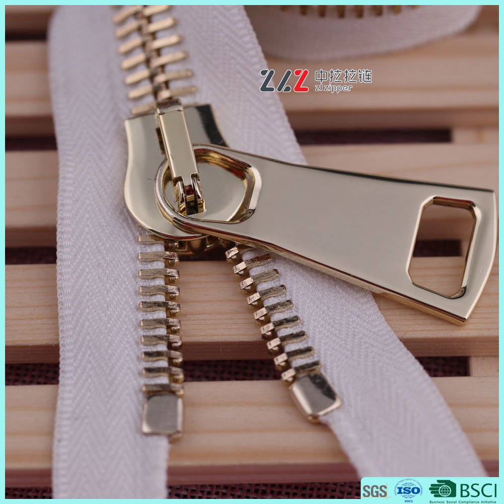 中拉15#欧款GL牙金属拉链箱包专用拉链电镀白叻布带