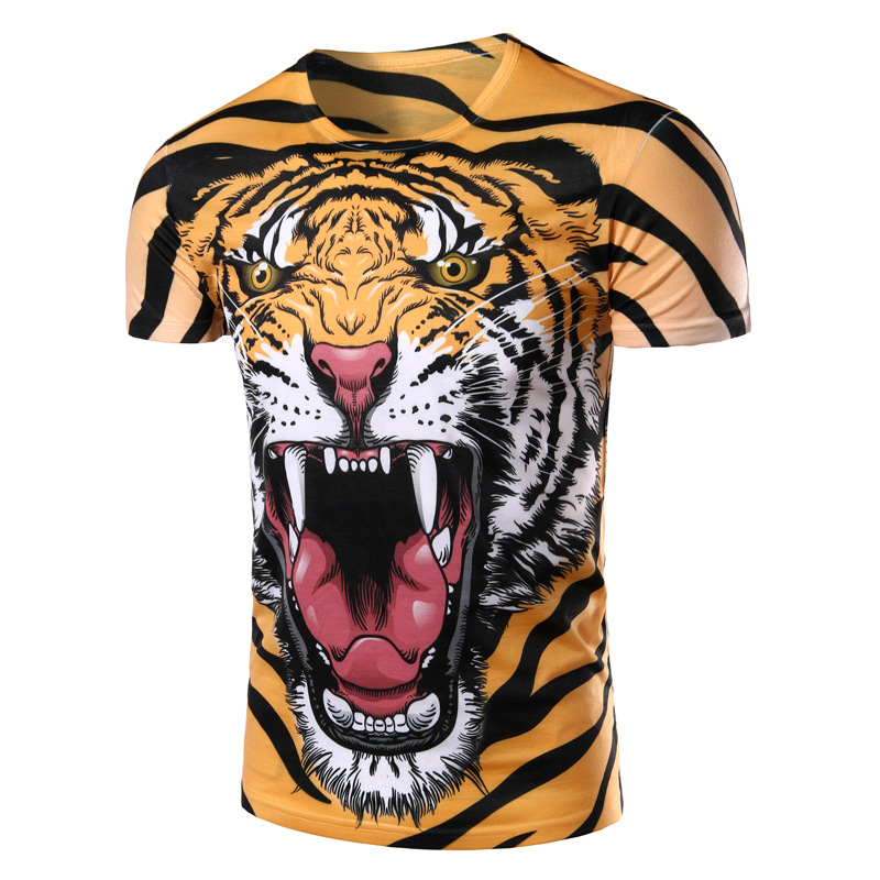 tiger print t shirt mens