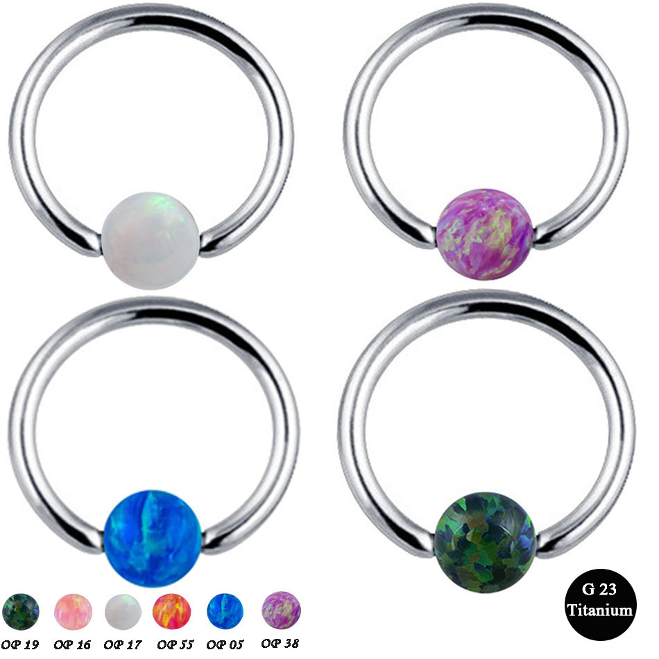 Fashion Round Titanium Steel Inlay Artificial Gemstones Nose Ring 1 Piece