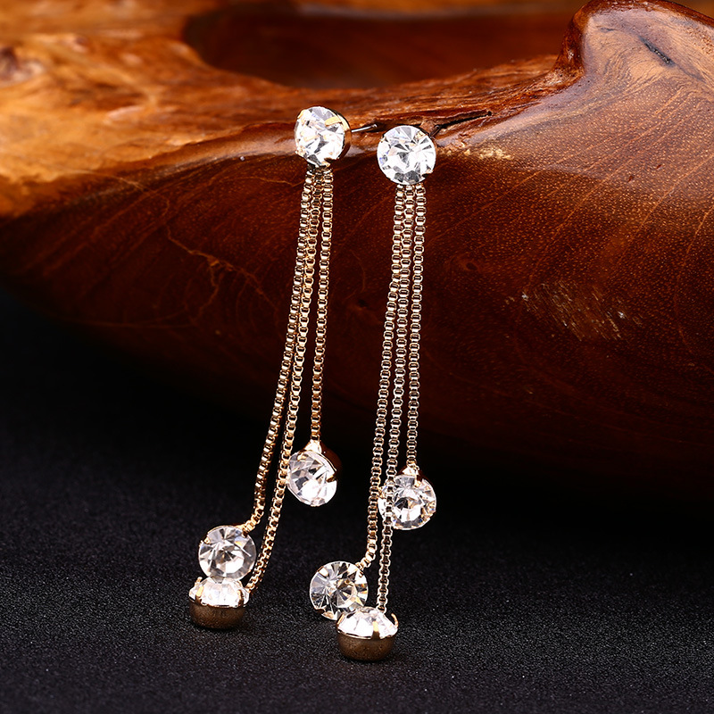 Elegant long fashionable earrings with tassels
