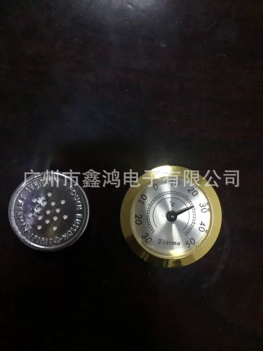 37mm镶嵌式湿度计湿度保湿器雪茄盒指针式湿度计表非接触式湿度表