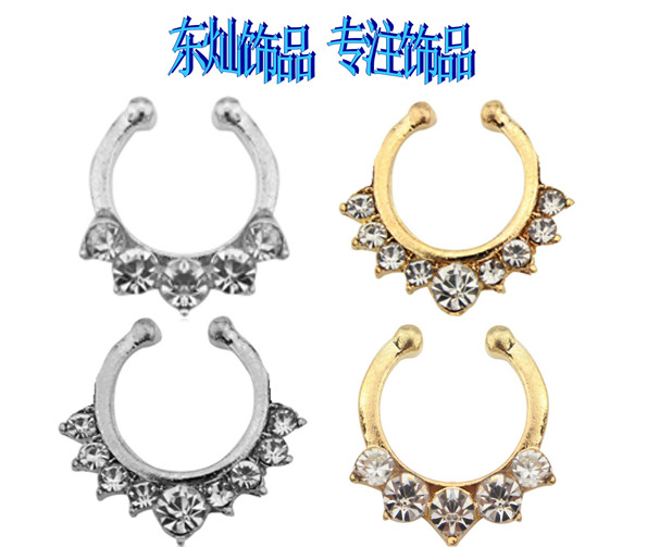 欧美饰品批发 热卖水晶鼻环鼻钉  速卖通穿刺饰品批发鼻环