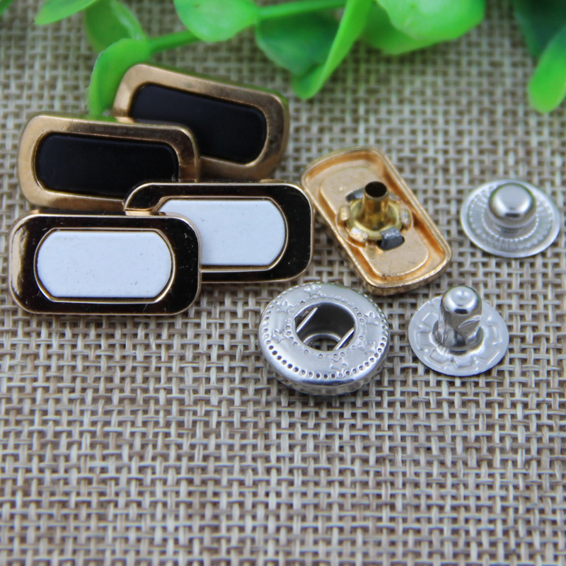 In stock square buckle clothing accessories hardware accessories snap button jacket metal nail snap new epoxy button