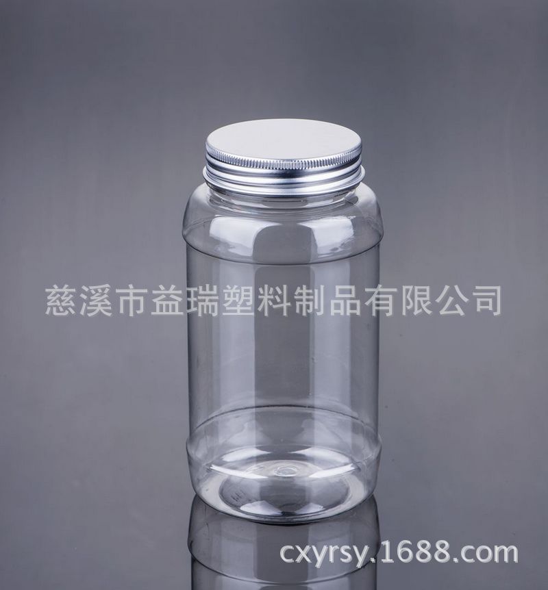500ml圆形透明塑料罐 700g PET铝盖塑料瓶 花茶 红糖 藕粉(LG047)